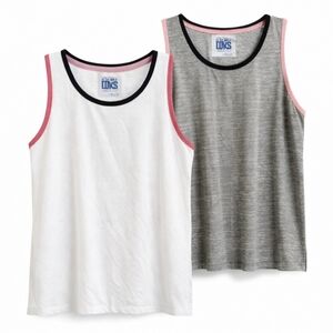 2 Muk Luks Waffle Knit Lounge Tank Tops Women's Large Pajama Sleepwear Set